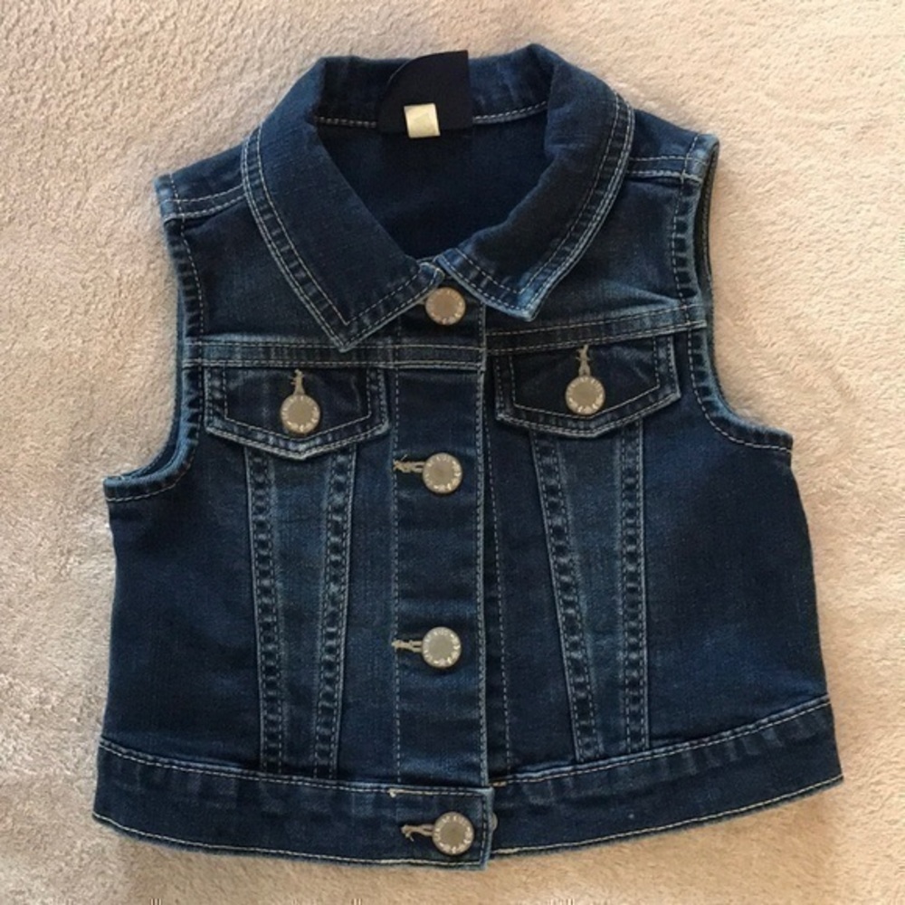 Genuine Kids from OshKosh Demin/Jean Vest Size 3T Dark Blue